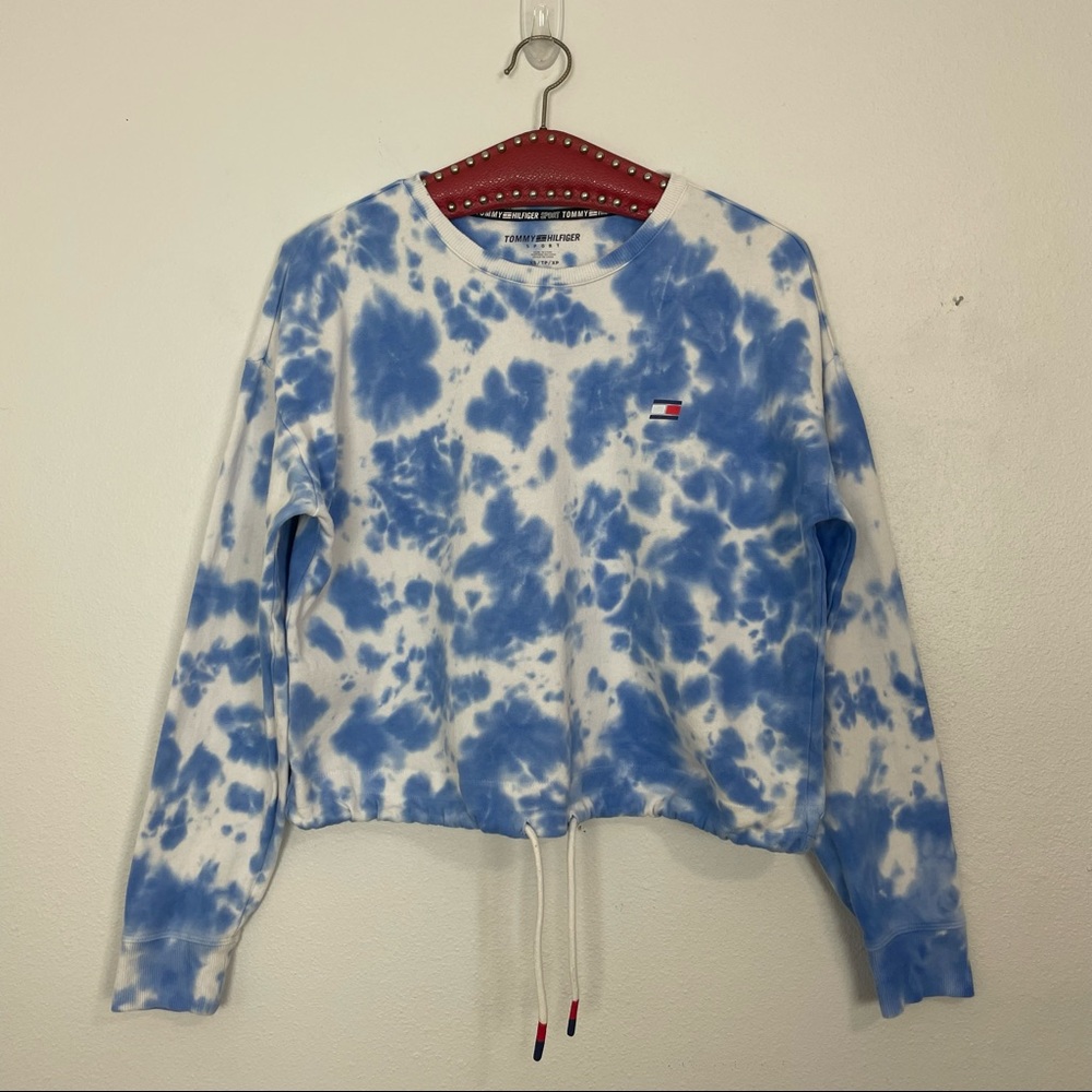 Tommy Hilfiger Sport Cropped Tie Dye Sweatshirt | Size XS